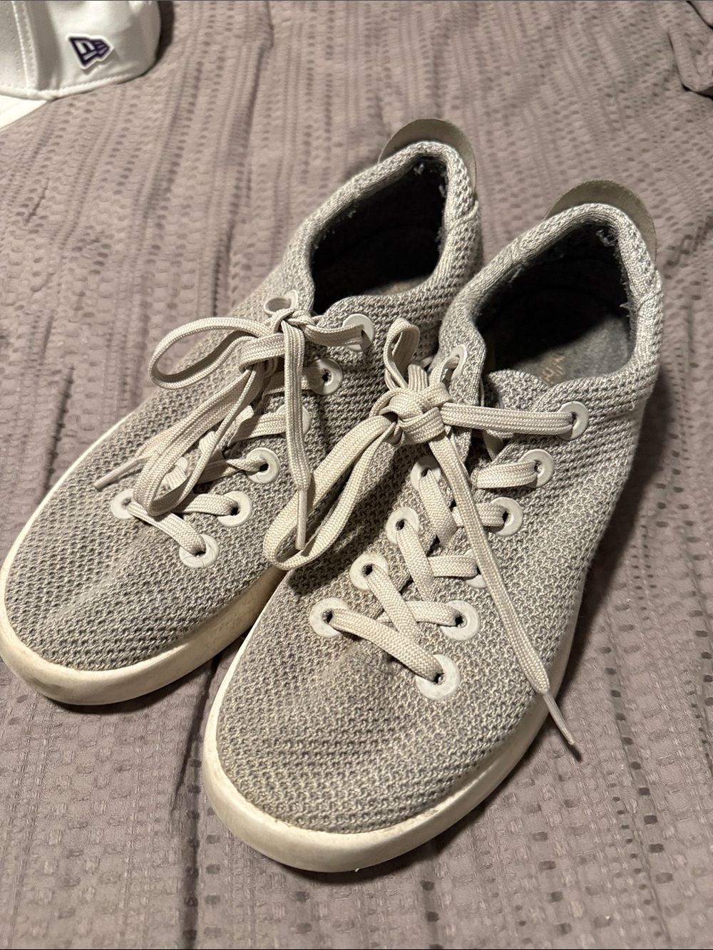 allbirds Light Gray Knit Men's Lace-Up Sneakers